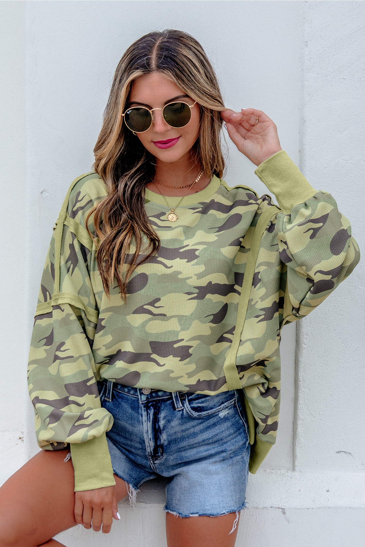 Camo Girl Waffle Knit Top