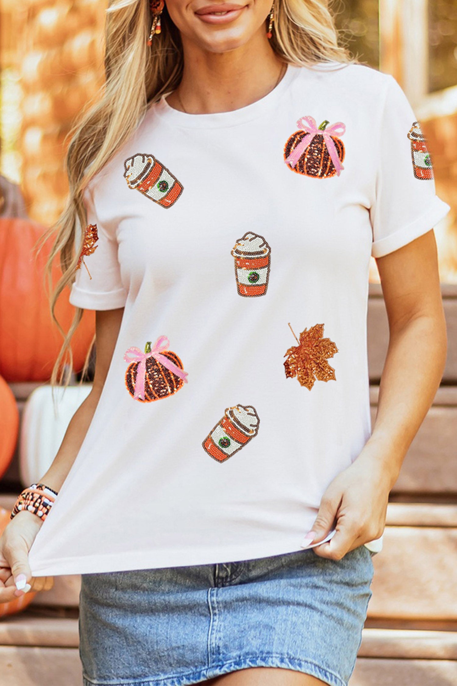 Fall Sparkle Pumpkin Tee