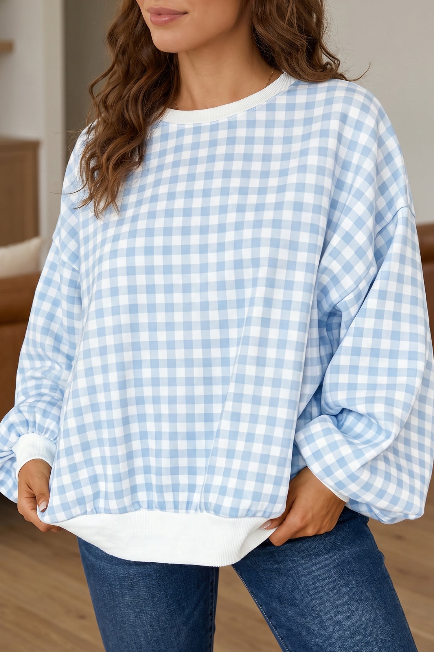 Bluebell Gingham Sweatshirt