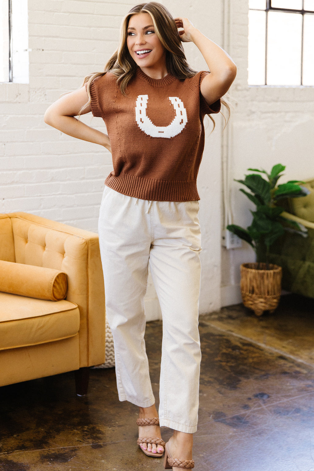 Lucky Horseshoe Western Sweater