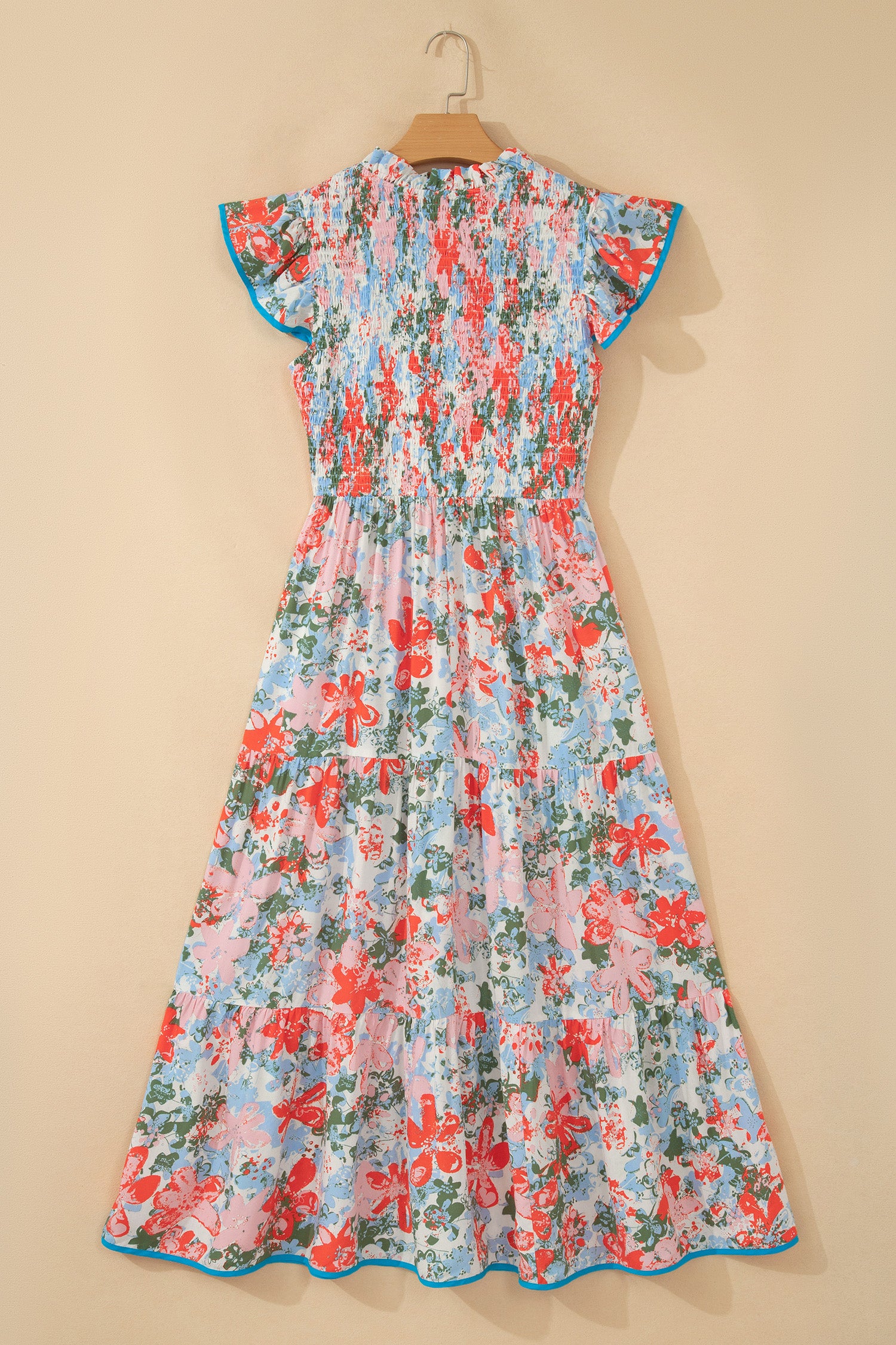 Apricot Floral Long Dress