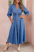 Blue Jean Beauty Midi Dress