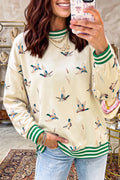 Lucky Duck Striped Cuff Top