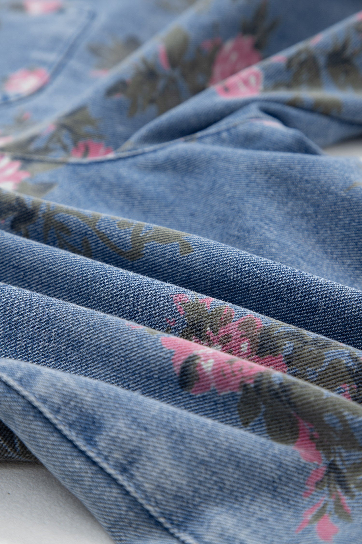 Floral Print Denim Shortalls