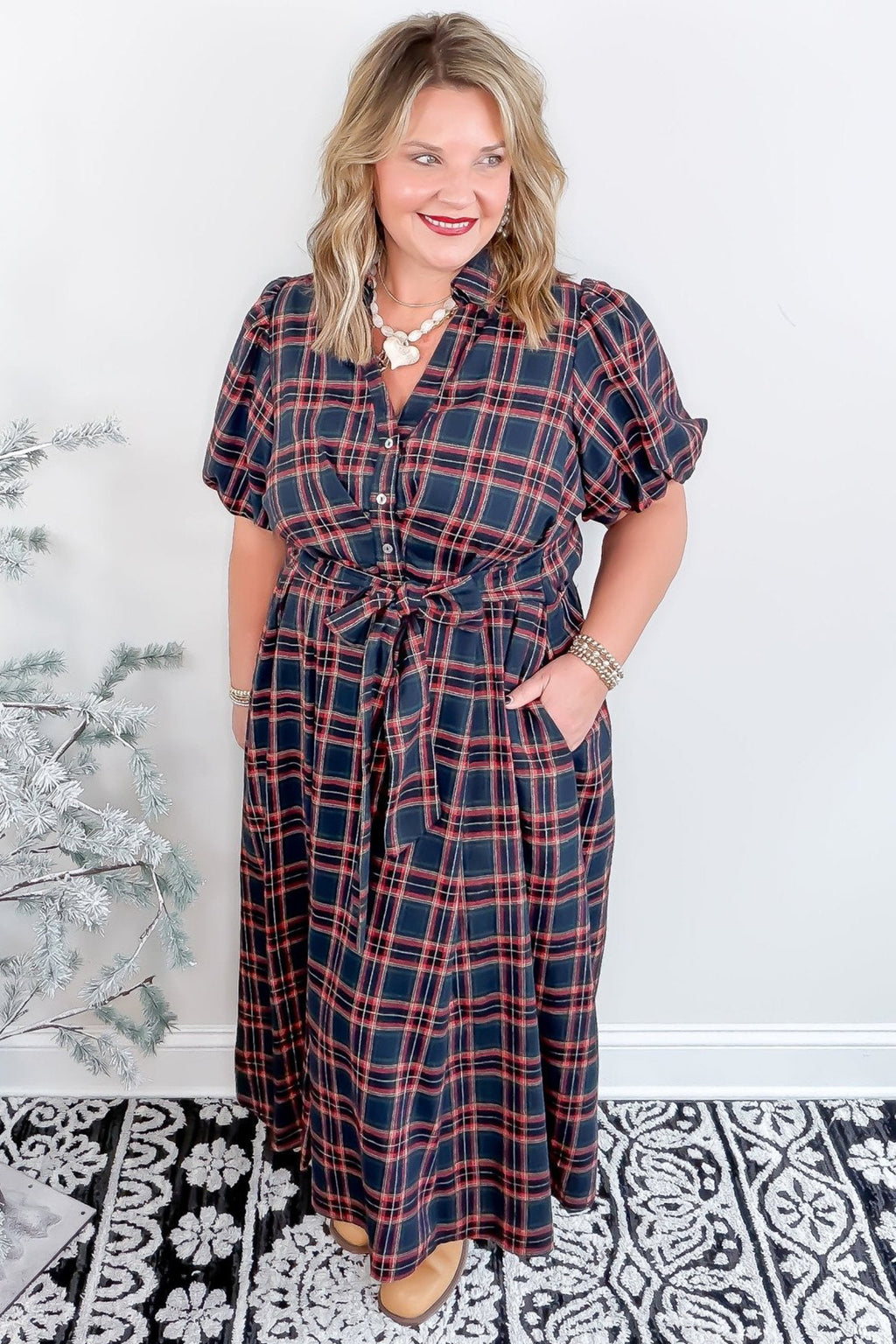 Timeless Tartan Belted Dress