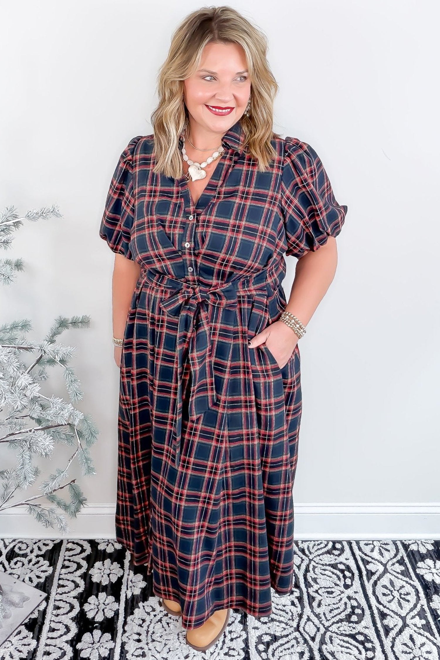 Timeless Tartan Belted Dress
