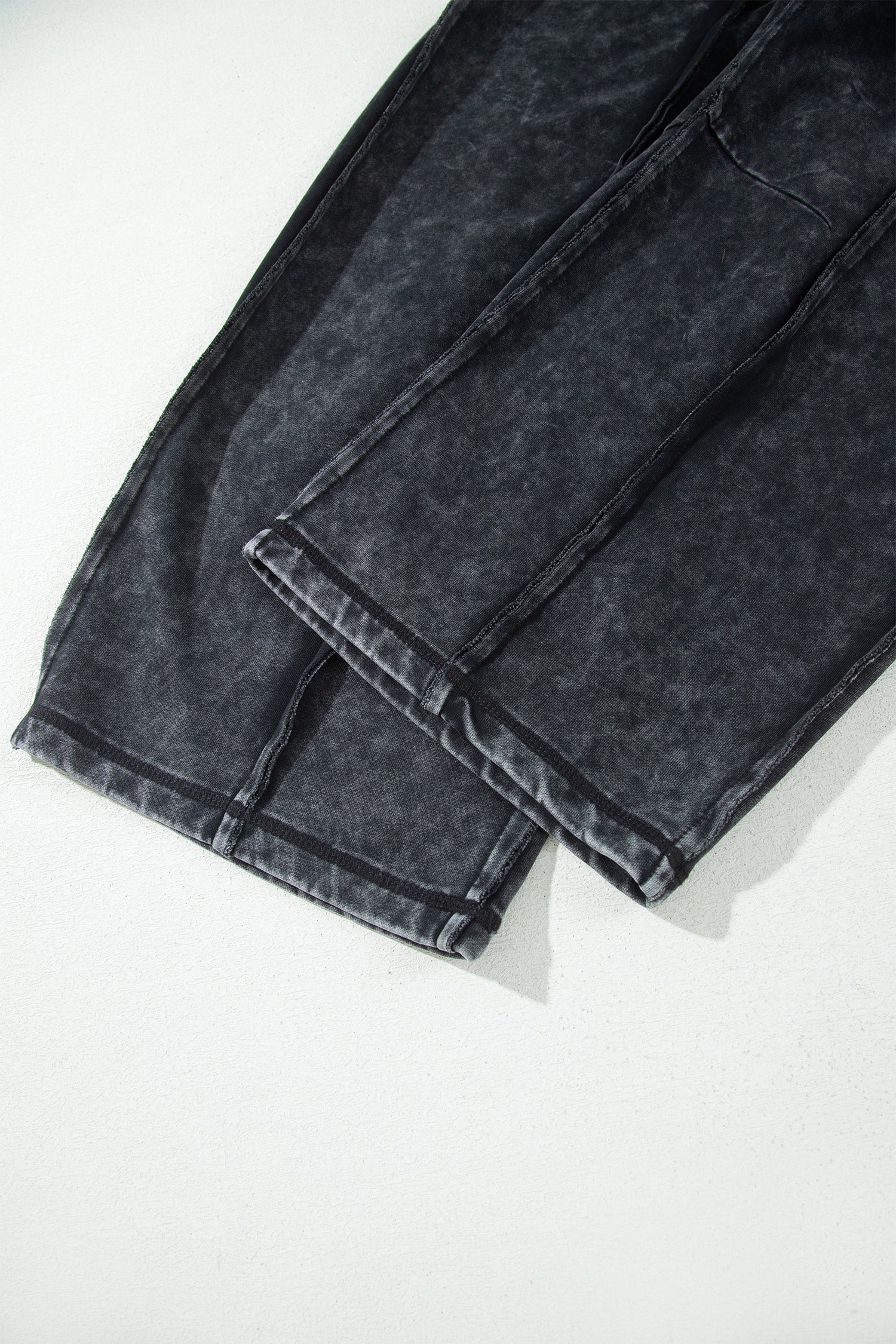 Black Mineral Wash Barrel Pants