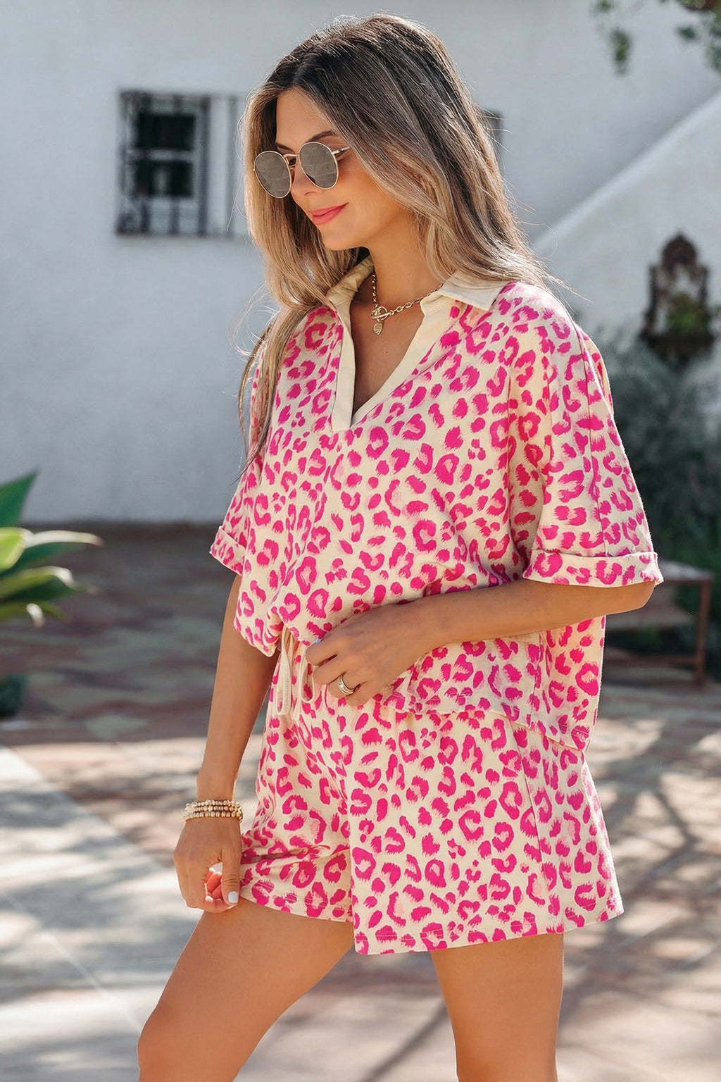 Leopard Printed 2pcs Short Set