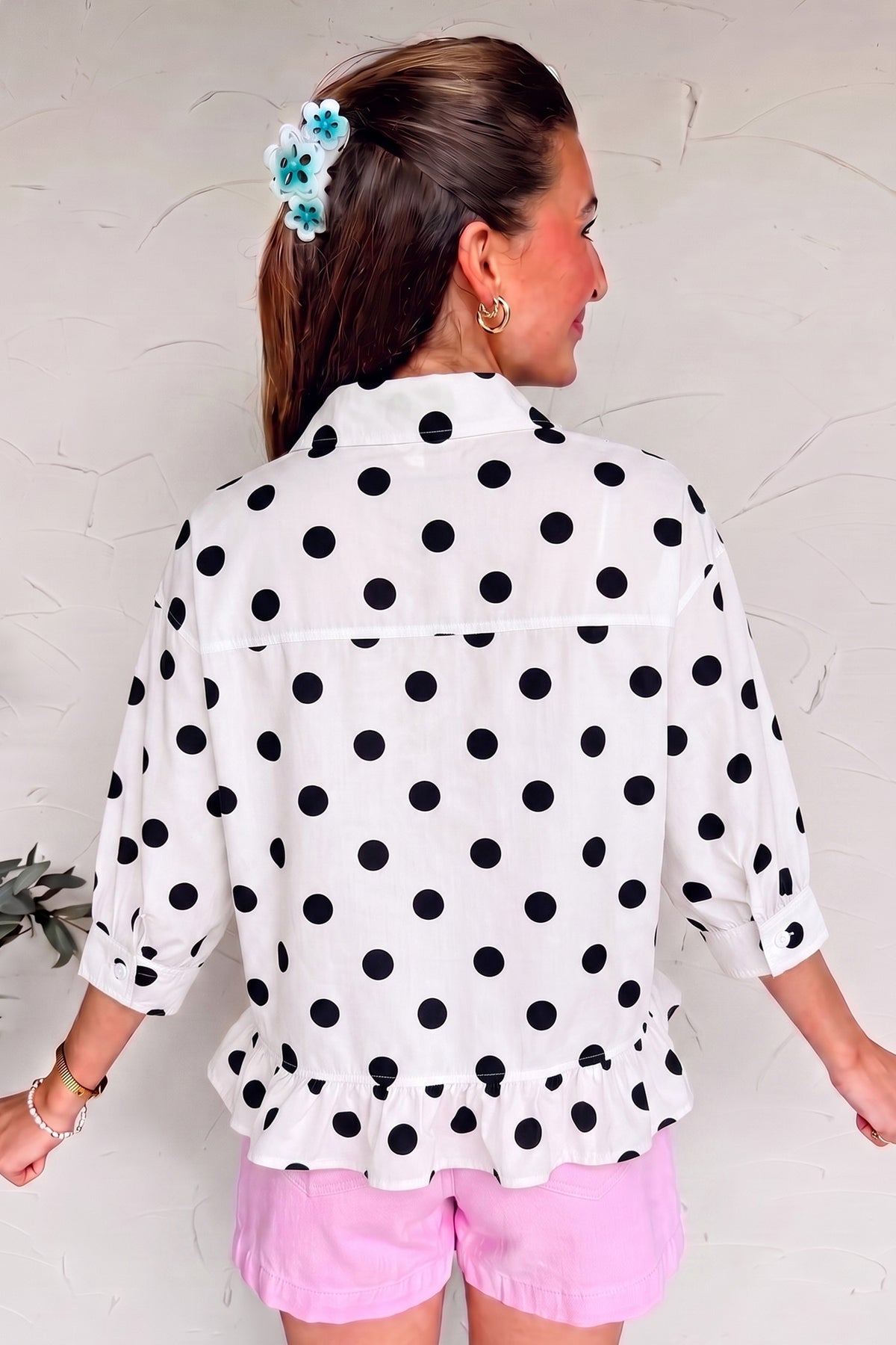 Sweet Dot Ruffle Top