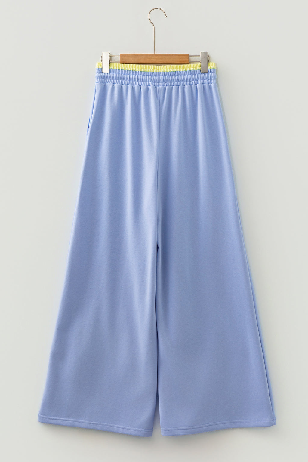 Block Flower Patchwork Drawstring Elastic Waist Wide Leg Pants