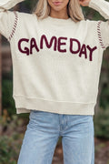 Game Day Letter Print Pullover Sweater