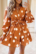 Coffee & Cream Polka Dot Dress