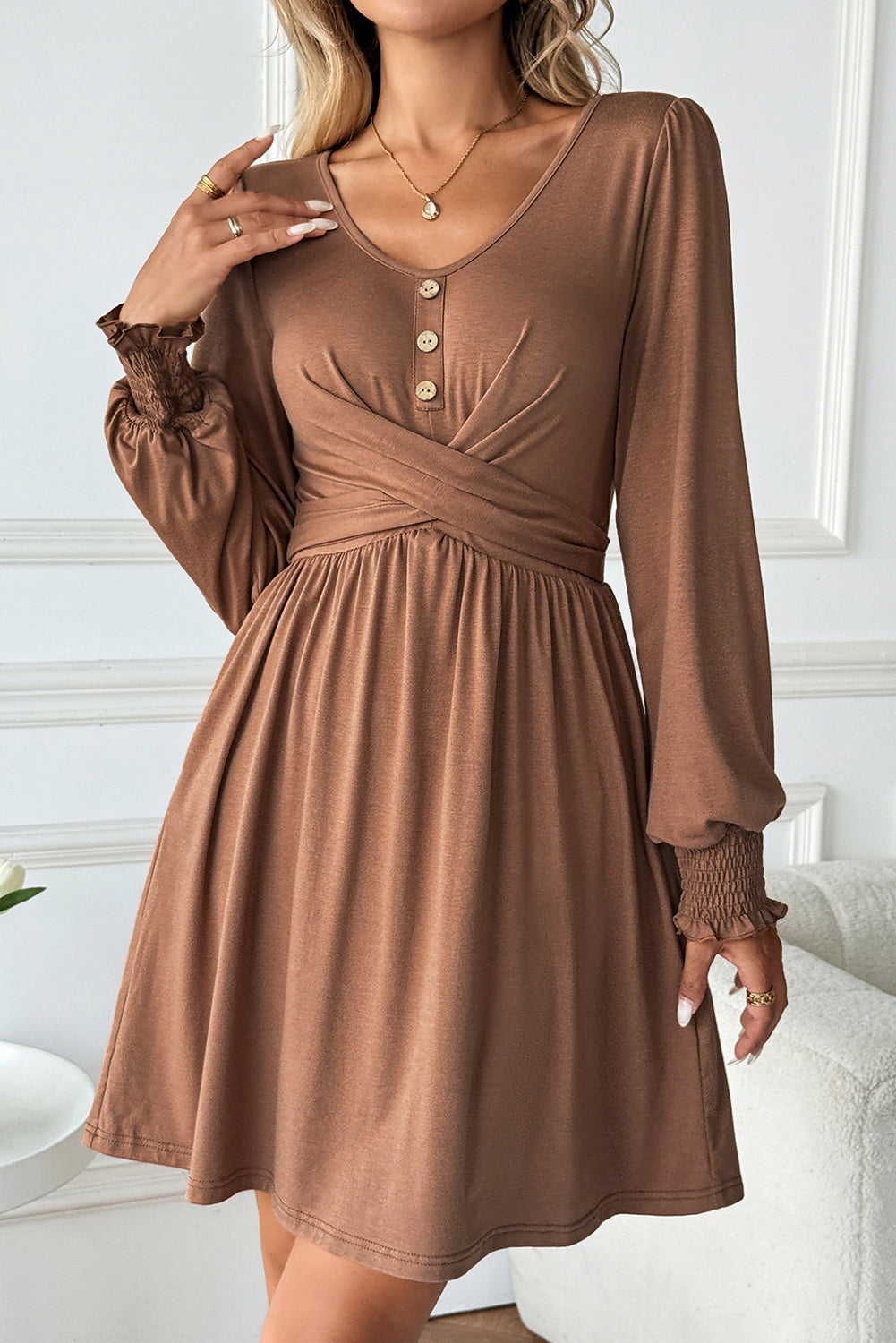 Chestnut Charm Mini Dress